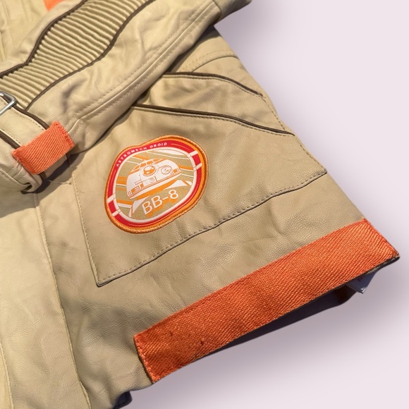 Boys Disney Store Star Wars Finn Faux Leather Moto Jacket Flight Coat Sz 7/8 - Picture 5 of 16